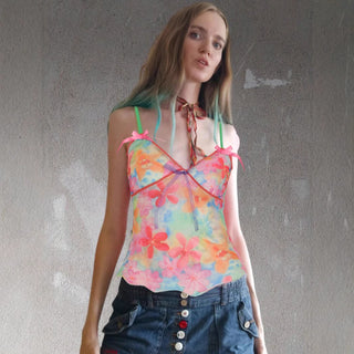 flower mesh camisole