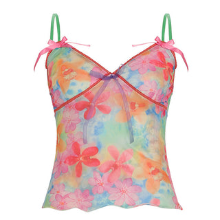 flower mesh camisole