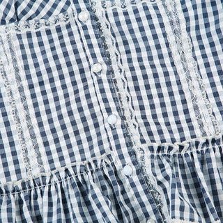 plaid puff top