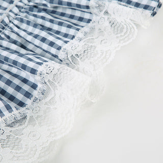 plaid puff top