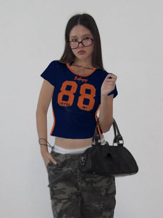 letter stripe Top