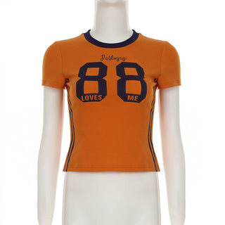letter stripe Top