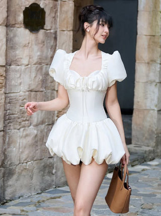 lace puff dress