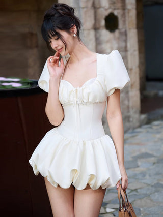 lace puff dress