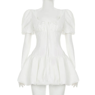 lace puff dress