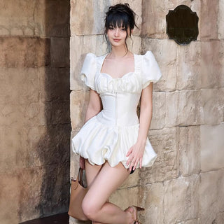 lace puff dress