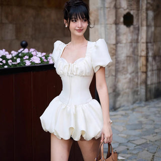 lace puff dress