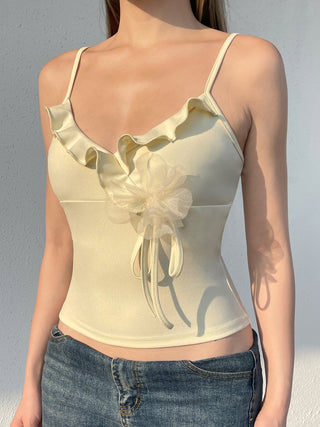 ruffled yellow Top