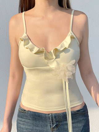 ruffled yellow Top