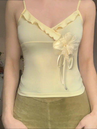 ruffled yellow Top