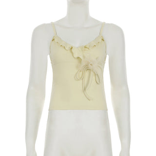 ruffled yellow Top