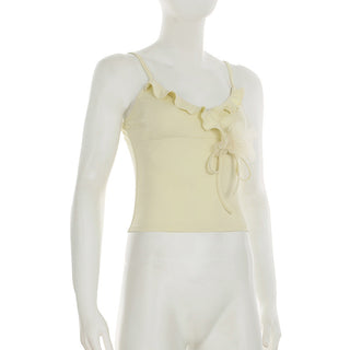 ruffled yellow Top
