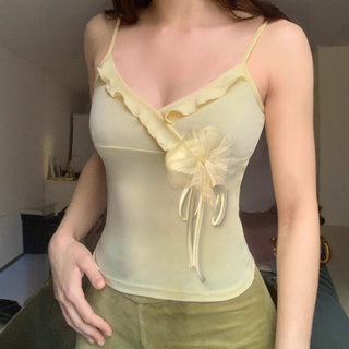ruffled yellow Top
