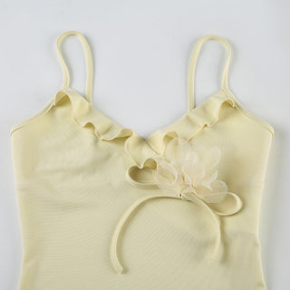 ruffled yellow Top