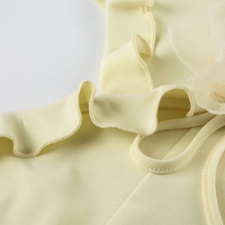 ruffled yellow Top
