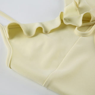 ruffled yellow Top