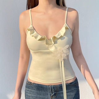 ruffled yellow Top