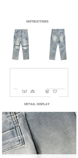 pleated cargo jeans