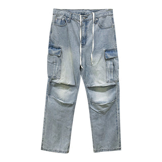 pleated cargo jeans