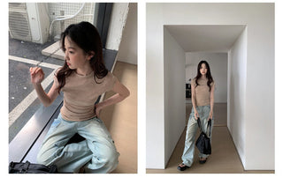 pleated cargo jeans