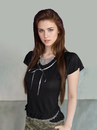 lace ruffle top