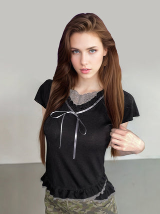 lace ruffle top