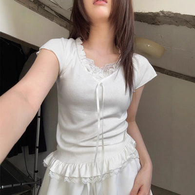 lace ruffle top