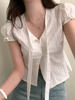 white puff Top