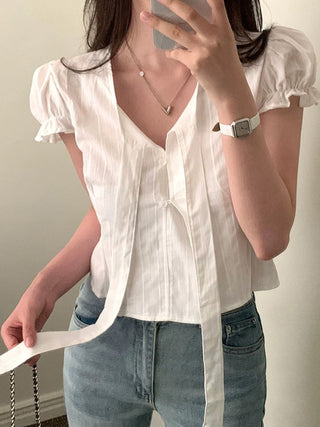 white puff Top