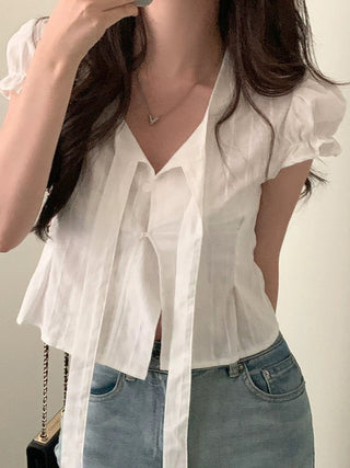 white puff Top