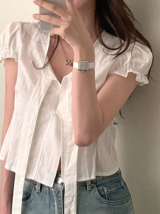 white puff Top