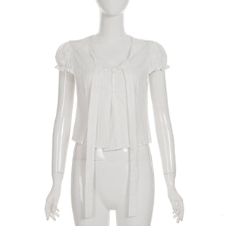 white puff Top