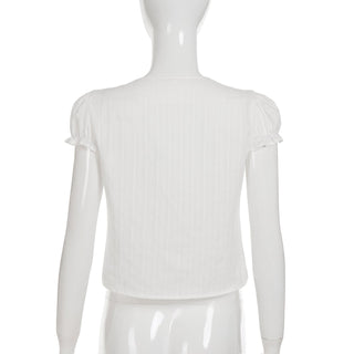 white puff Top