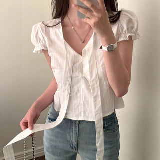 white puff Top