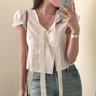 white puff Top