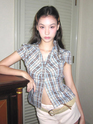 plaid cardigan