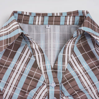 plaid cardigan