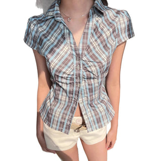 plaid cardigan