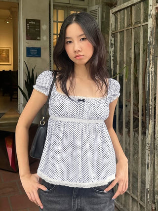 polka dot blouse