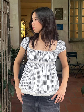 polka dot blouse