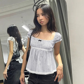 polka dot blouse