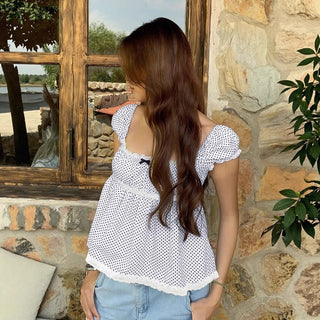 polka dot blouse