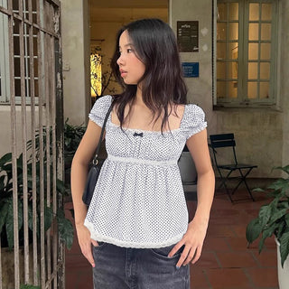 polka dot blouse