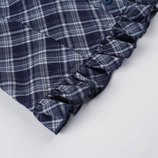plaid puff top