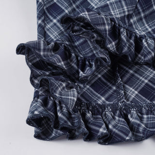 plaid puff top
