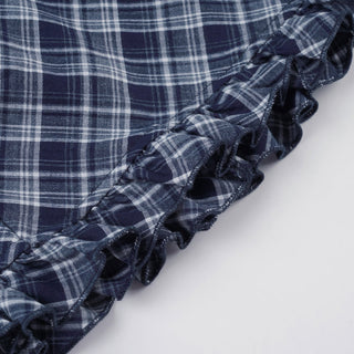 plaid puff top
