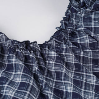 plaid puff top