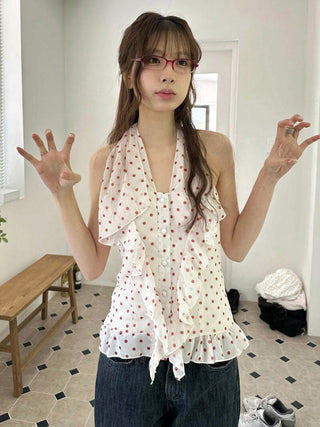 dot halter Top