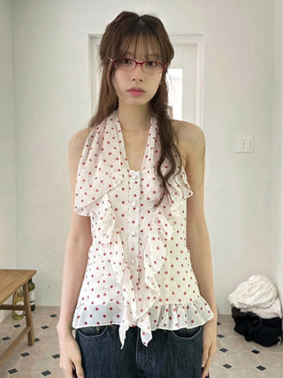 dot halter Top