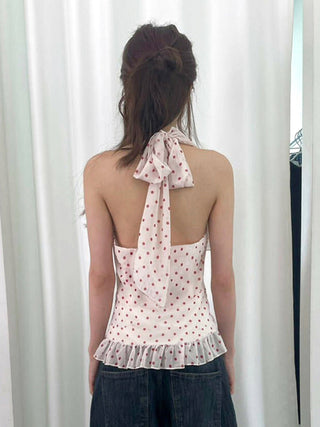 dot halter Top